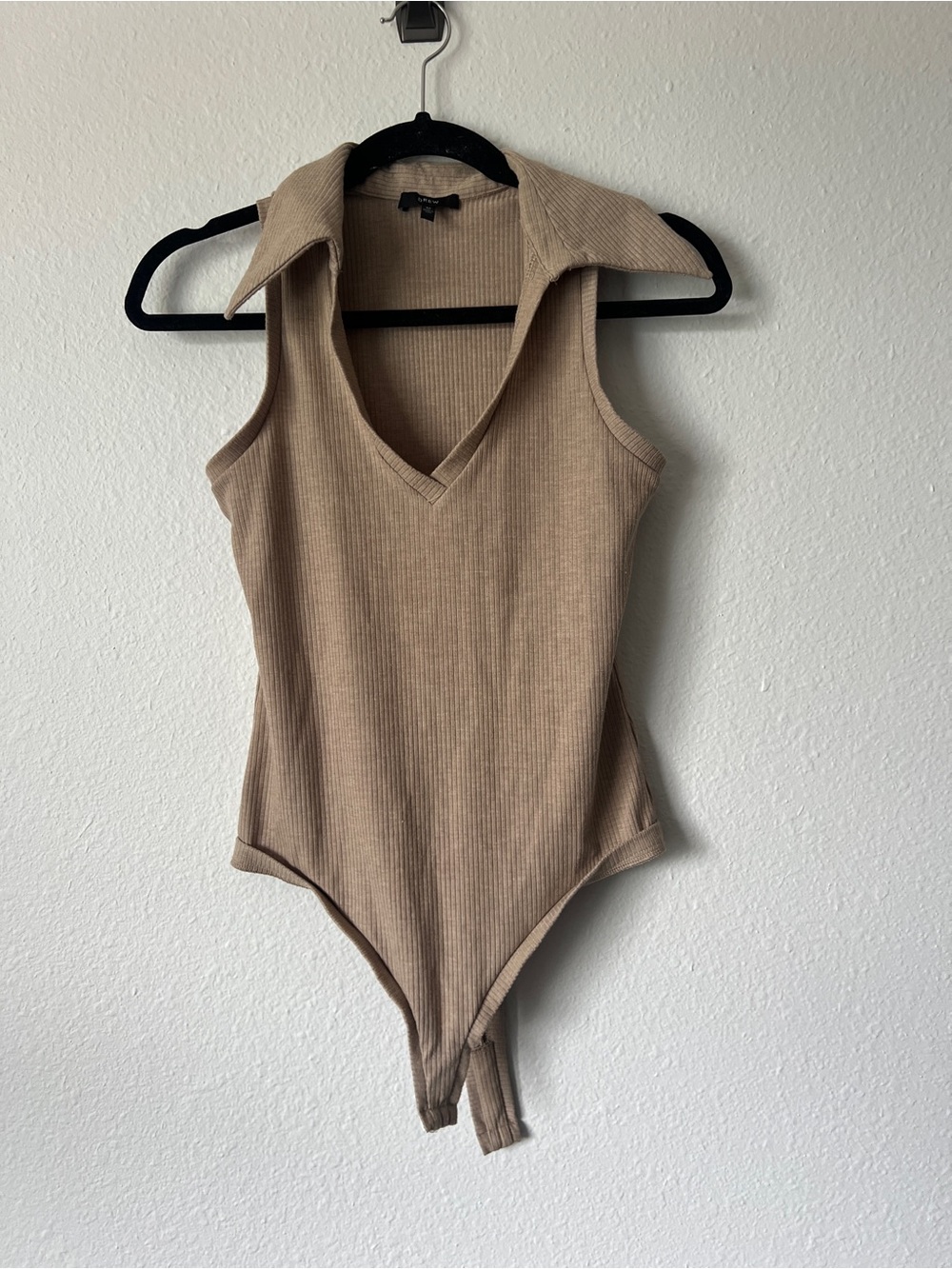 Drew Harlow Bodysuit tan ribbed bodysuit
